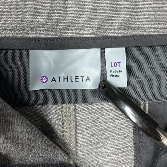 Athleta Ponte Moto Pants Womens Size 10 Gray Zipper Pockets Snap Button Closure - Picture 2 of 11